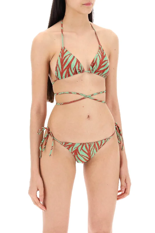 Comfortable bikini set for women with adjustable straps and seamless finish -animal print miami bikini set