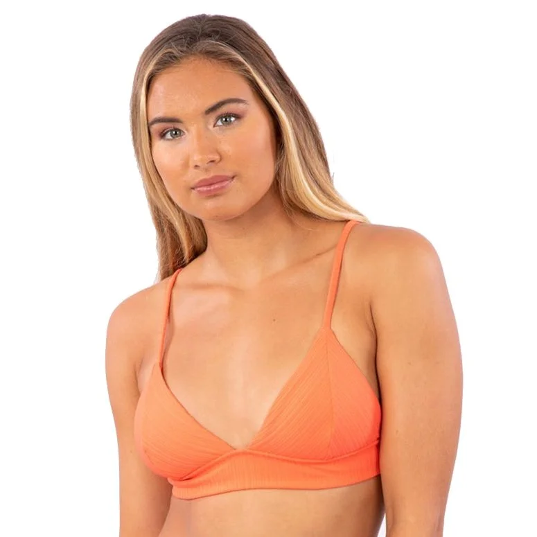 Adjustable bikini for women with tie sides and versatile fit for comfort -Premium Surf Fixed Tri Bikini Top