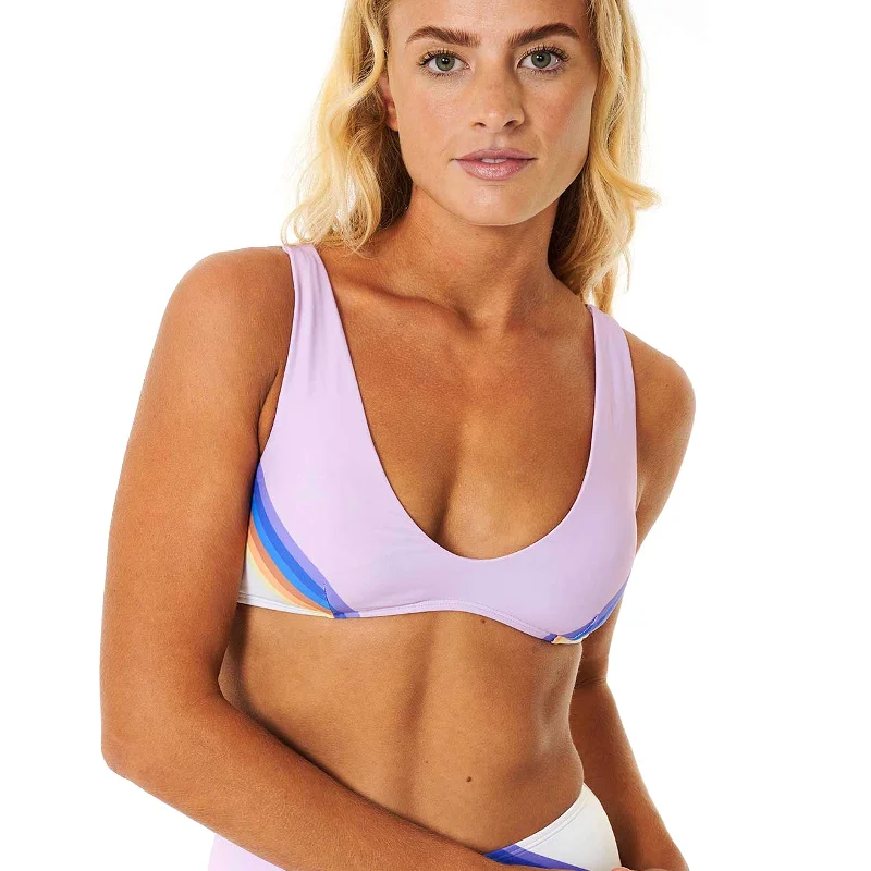 Sport bikini for women with a functional design and comfortable support for swimming -Sunrise Stripe Trilette Bikini Top