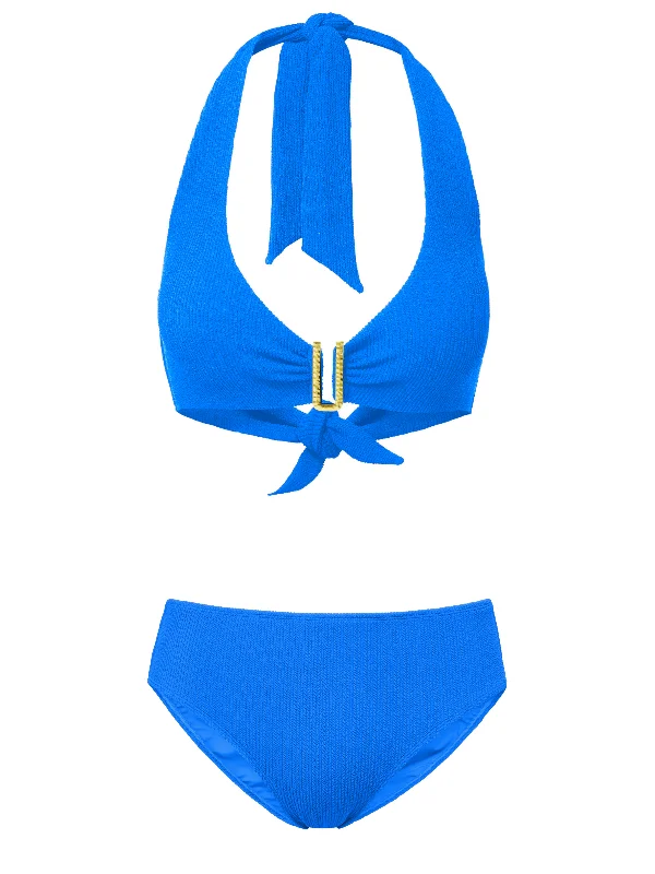 Durable swim sets for saltwater durability -Melissa Top + Classic Midrise Bottom in Grotto Texture