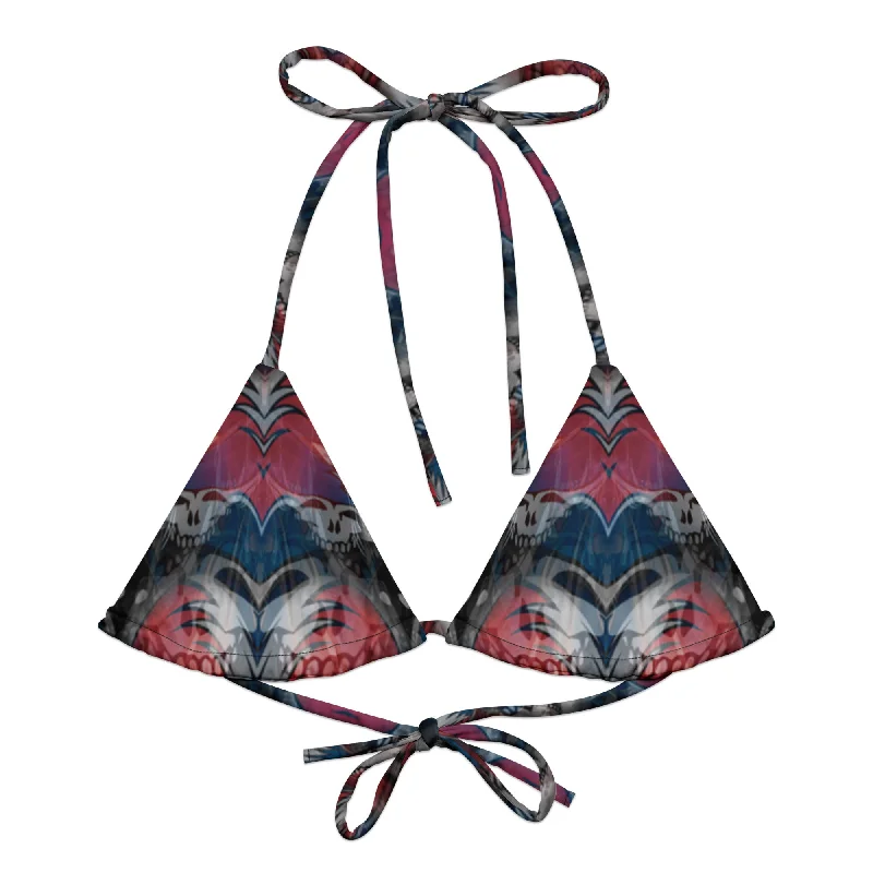 Elegant bikini for women with lace trim and delicate details for sophisticated beachwear -Melt Your Face Bikini Top