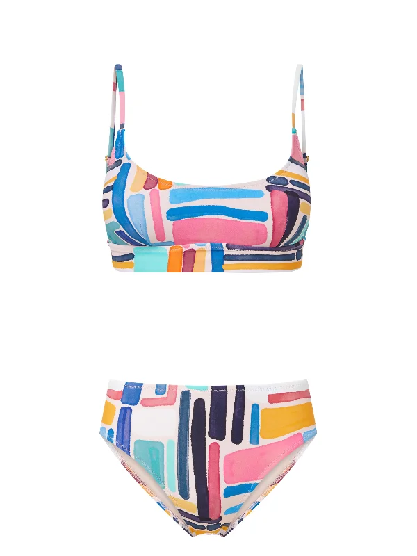 Affordable bikini swim sets for summer joy -Erika Top + Classic Midrise Bottom in Modern Art