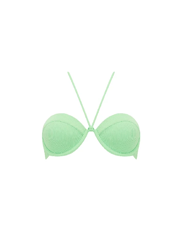 Strapless swim tops for seamless tan lines -The All Tied Up Halter - Pistachio