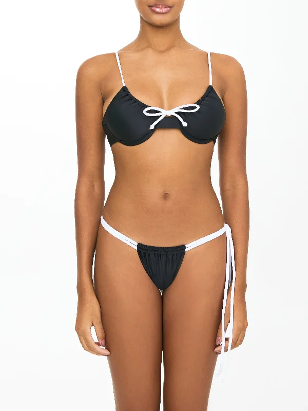 Designer bikini swim sets for upscale appeal -Kate Bikini Top Black