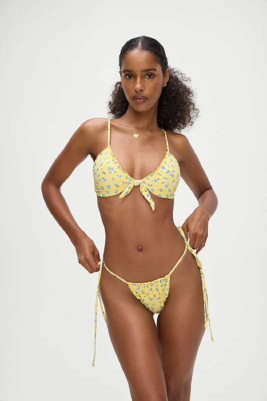 Elegant bikini for women with lace trim and delicate details for sophisticated beachwear -Maison Floral Skimpy Bikini Top