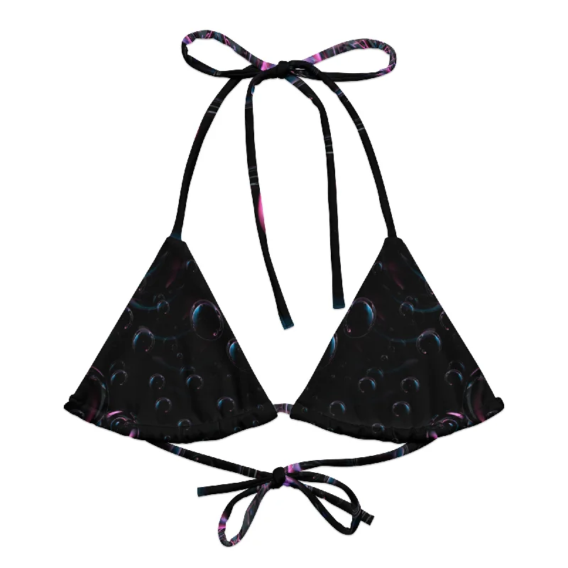 Two-tone bikini for women with contrasting colors for modern, stylish look -Bubbles Bikini Top