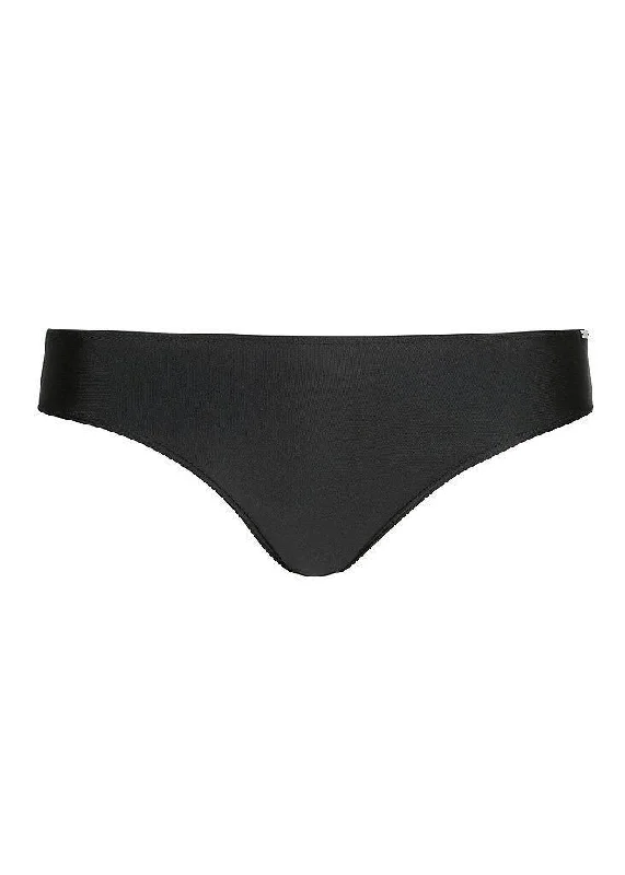 One-shoulder bikini for women with asymmetrical design for chic, modern appeal -Capriosca CP8800 Plain Black Pant Bikini Bottom