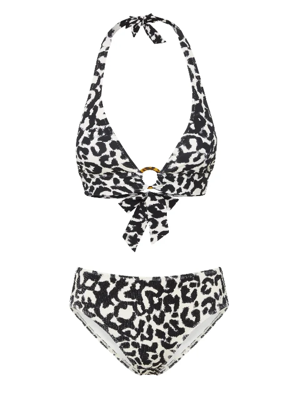 Affordable tankini swim sets for swim deals -Erin Top + Classic Midrise Bottom in Mia Leopard