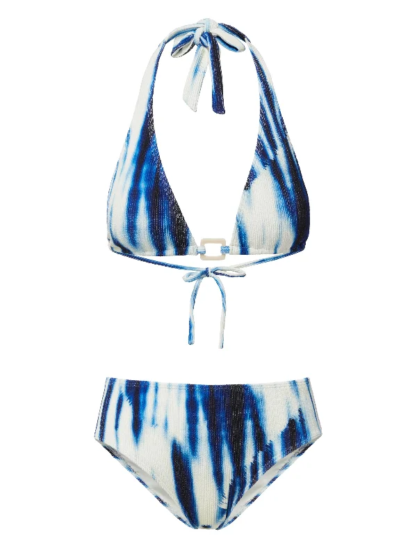 Durable swim sets with UV protection fabric -Allison Top + Classic Midrise Bottom in Elba Island