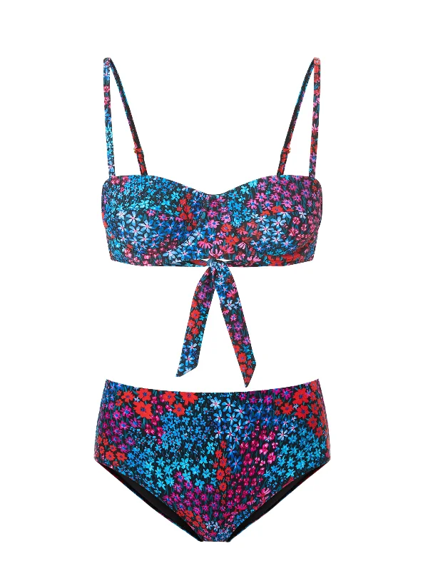 Classic swim sets with solid color simplicity -Nellie Top + Classic Midrise Bottom in In Bloom