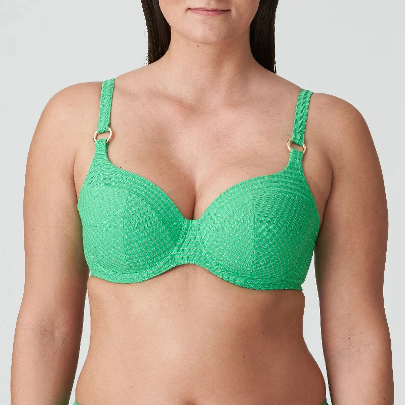 Padded tankini swim sets for subtle lift -Prima Donna Swimwear Maringa Lush Green Padded Underwire Bikini Top 4012014