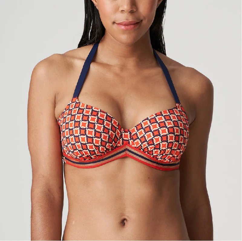 Ruffled swim sets for feminine playful vibes -Prima Donna Swimwear Albenga Yacht Night Padded Bikini Top 4009411