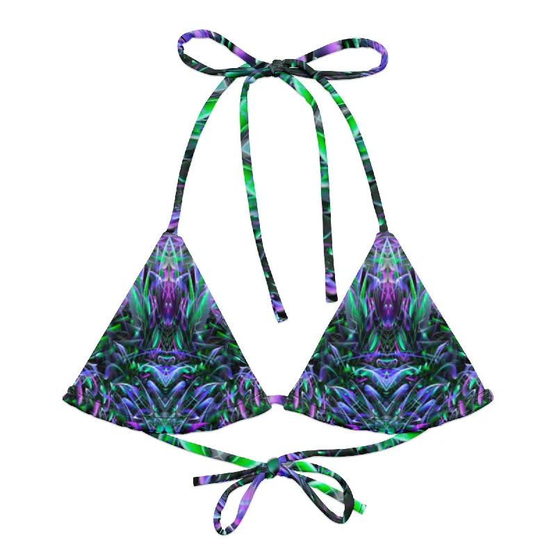 Floral bikini for women with vibrant blooms for a feminine, fresh style -Hypnagogia Bikini Top