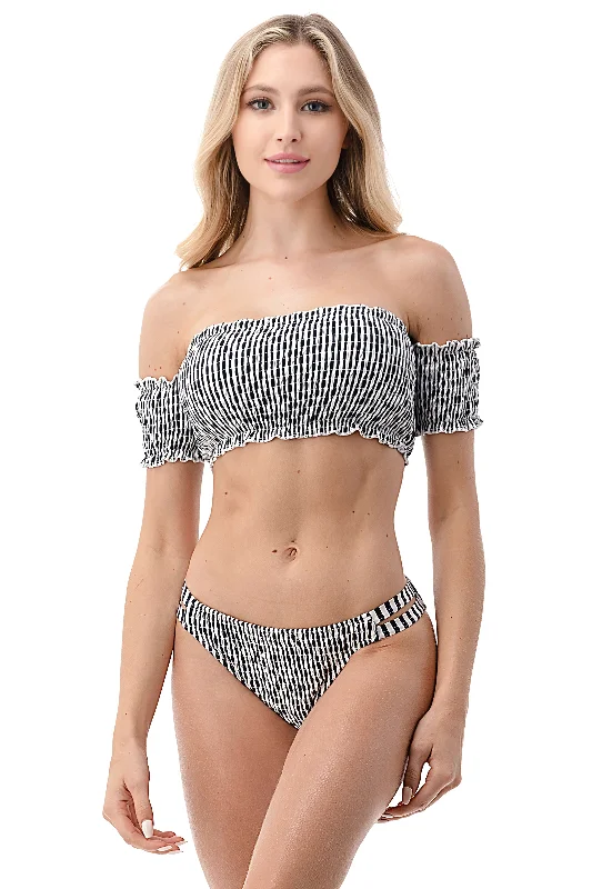 Classic swim sets for timeless beach essentials -Dylan Smocked Scrunchie Bandeau Set