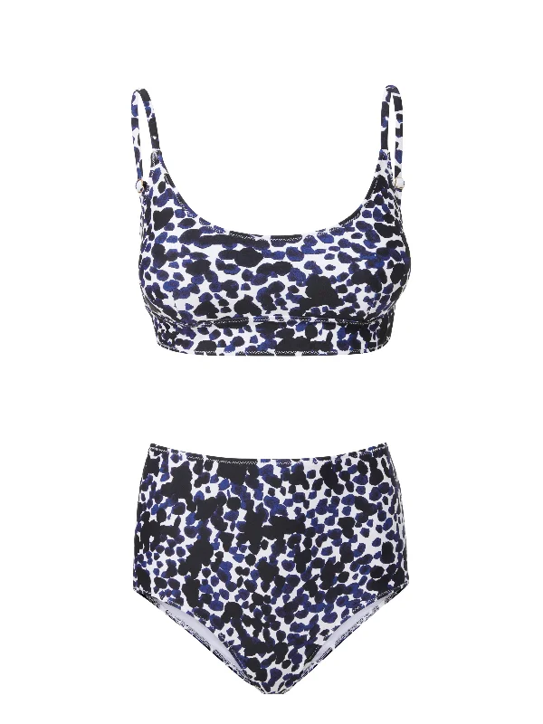 Floral tankini swim sets for elegant charm -Erika Top + Classic High Waist Bottom in Animal Dot