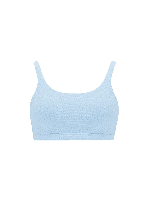 Sporty swim tops for competitive swimming sessions -The Sports Couture Crop Bra - Powder Blue