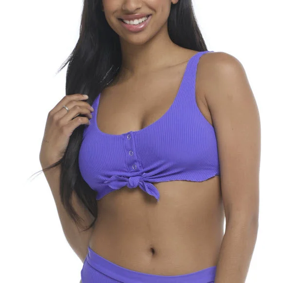 Affordable swim sets with trendy cutout designs -Body Glove Swimwear Ibiza Kate Clearwater Tie Front Bikini Top 39-46968