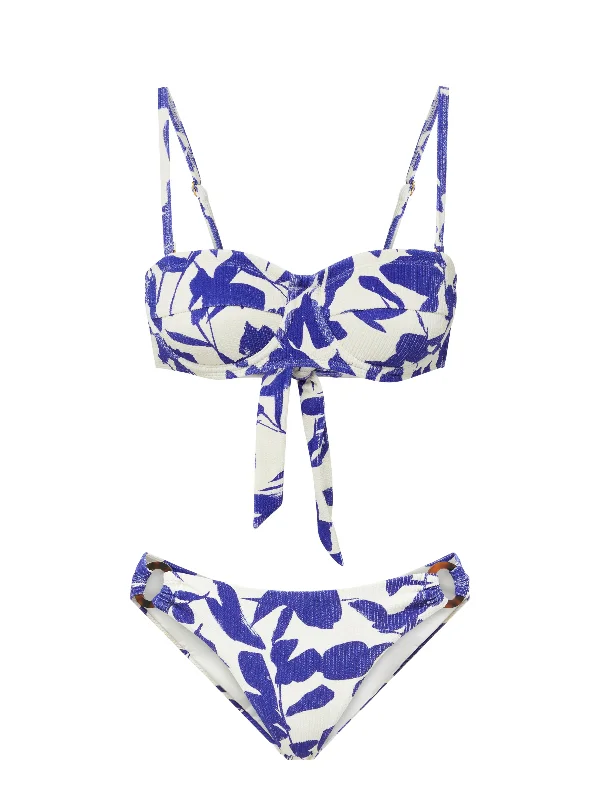 Affordable tankini swim sets for family trips -Nellie Top + Ring Trim Bottom in Moraea Garden