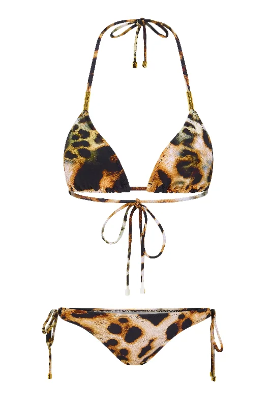 Vibrant floral swim tops for bold beach vibes -Dirty Fox Triangle Bikini Top