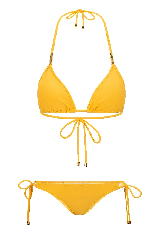 Stylish bikini swim tops for summer beach days -Sunshine Fox Triangle Bikini Top