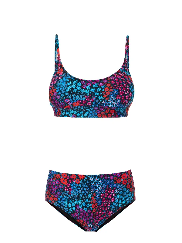 Padded high-neck swim sets for extra support -Erika Top + Classic Midrise Bottom in In Bloom