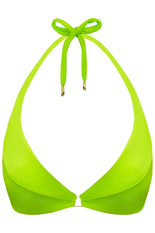 Luxury swim tops with elegant gold accents -Radiya Greenery bikini top