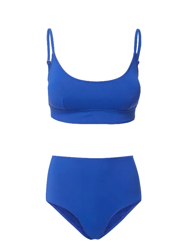 Luxury tankini swim sets for resort glamour -Erika Top + Classic Midrise Bottom in Cobalt