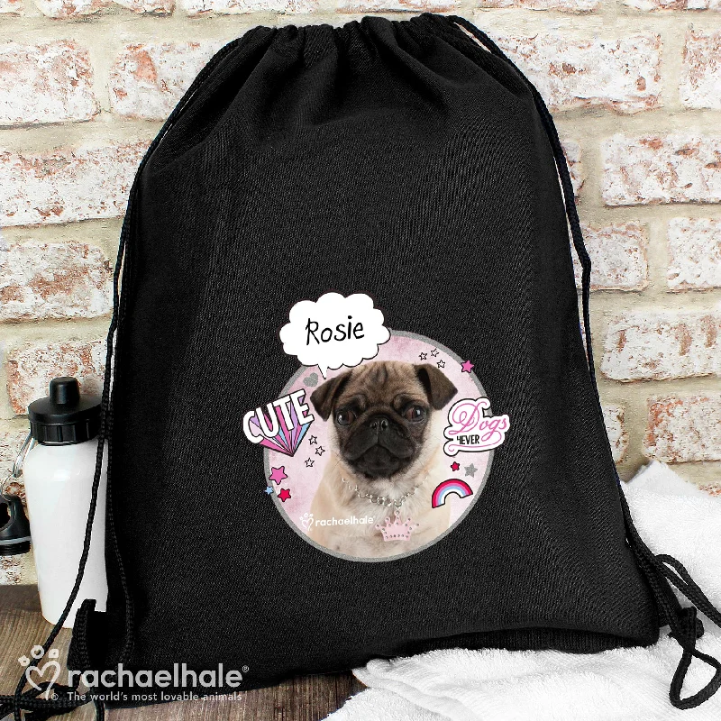 Racing One-Pieces for Speed -Personalised Rachael Hale Doodle Pug Black Swim & Kit Bag