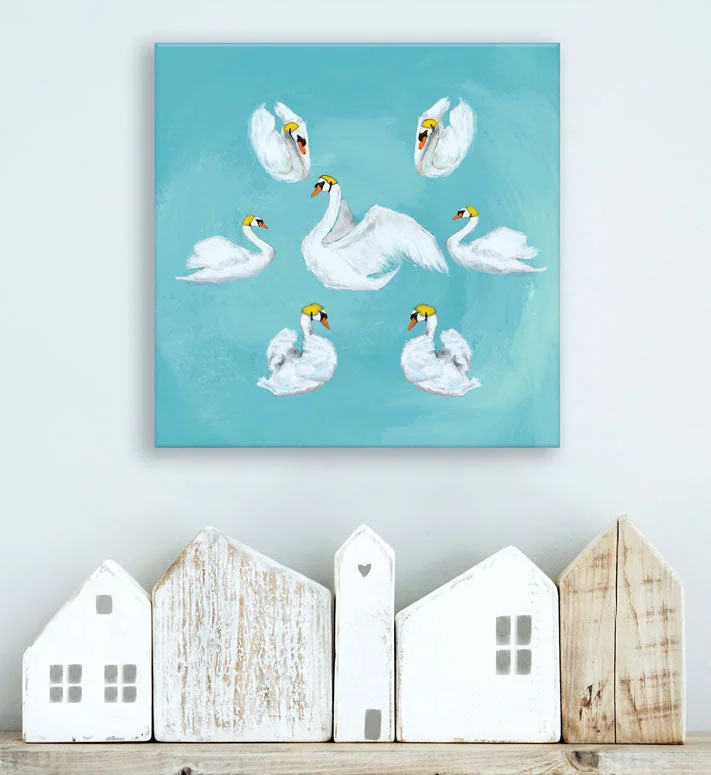 Bohemian One-Pieces with Tassels -Holiday - 7 Swans A Swimming Canvas Wall Art