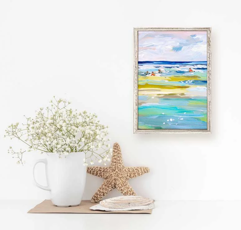 Hippie One-Pieces with Beads -Ocean Swim Mini Framed Canvas