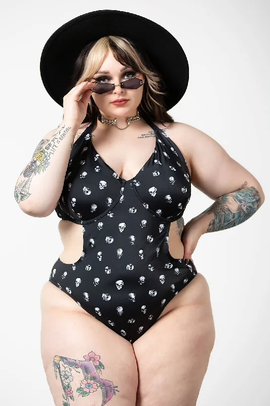 Black One-Pieces for Versatile -Rebel Fate Swimsuit [PLUS]