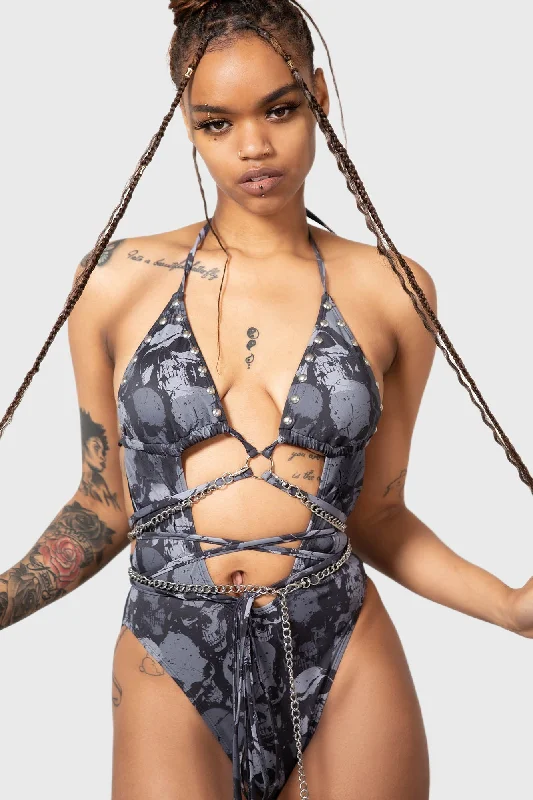 Punk One-Pieces with Spikes -Shipwreck Swimsuit