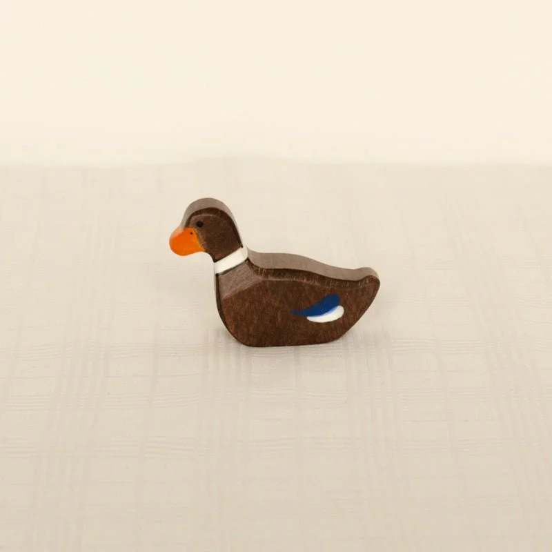 Denim One-Pieces for Durable -Wooden Duck Figurine | Swimming by Holztiger