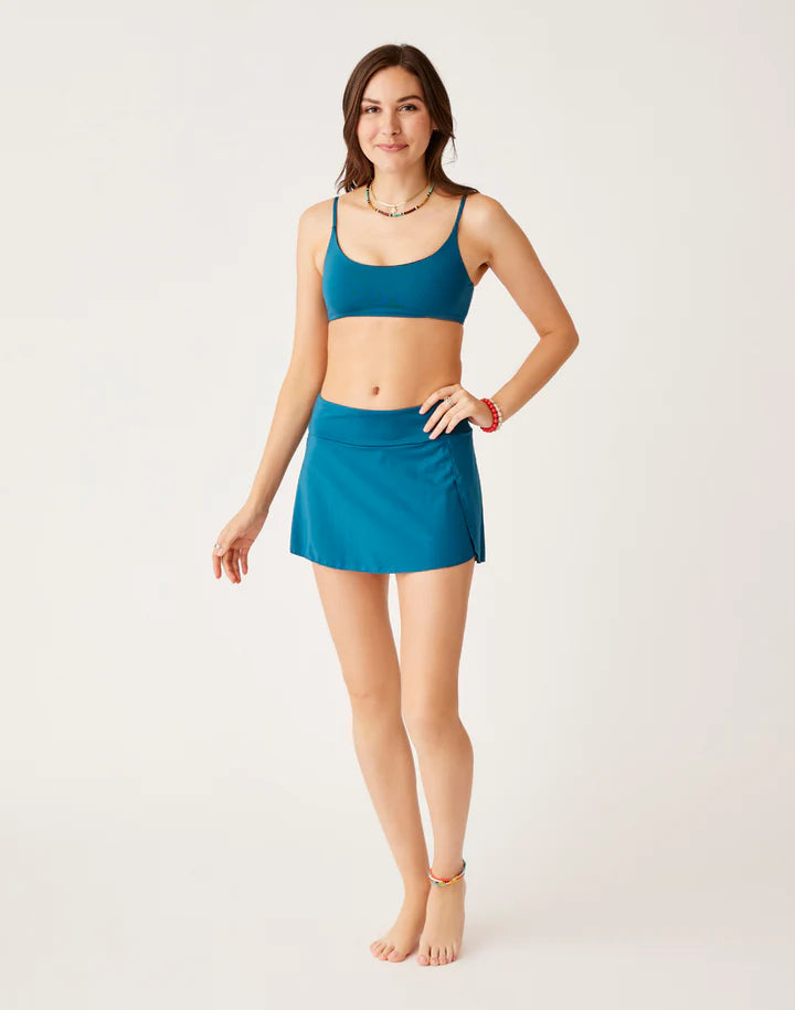 Buttoned One-Pieces for Style -Women's Malia Swim Skirt - Azul