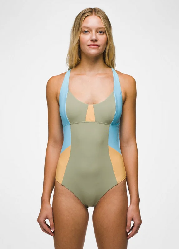 Sheath One-Pieces for Sophisticated -Women's Tulum Swim One Piece - Sweet Agave Color Block