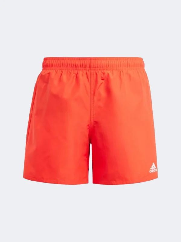 White One-Pieces for Elegant -Adidas Badge Of Sport Boys Swim Short Bright Red/White