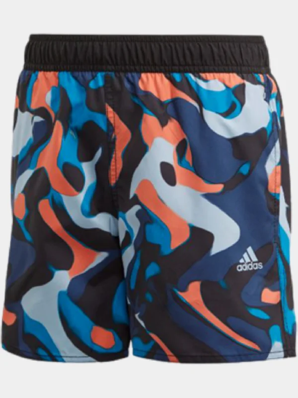 Racing One-Pieces for Speed -Adidas Primeblue  Kids-Boys Swim Swim Short Black/Blue