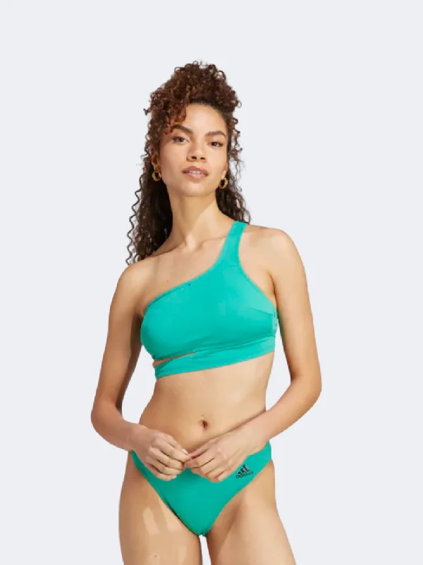 Patterned bikini for women with geometric designs for bold and unique look -Adidas Sportswear Women Swim Bikini Set Court  Green