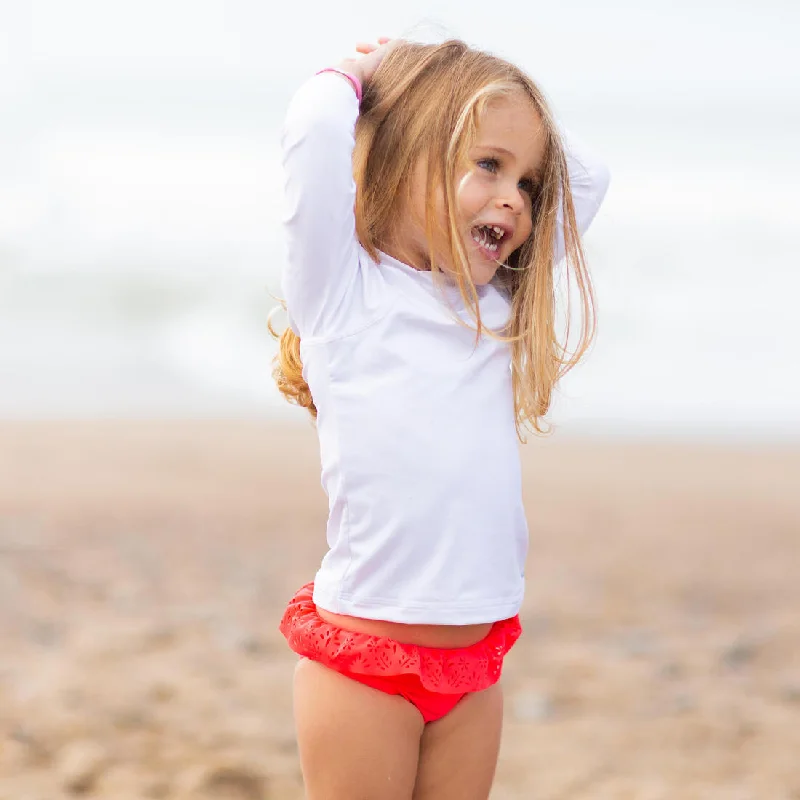 Long-Sleeved One-Pieces for Coverage -Baby Swimsuit Bottoms Coral