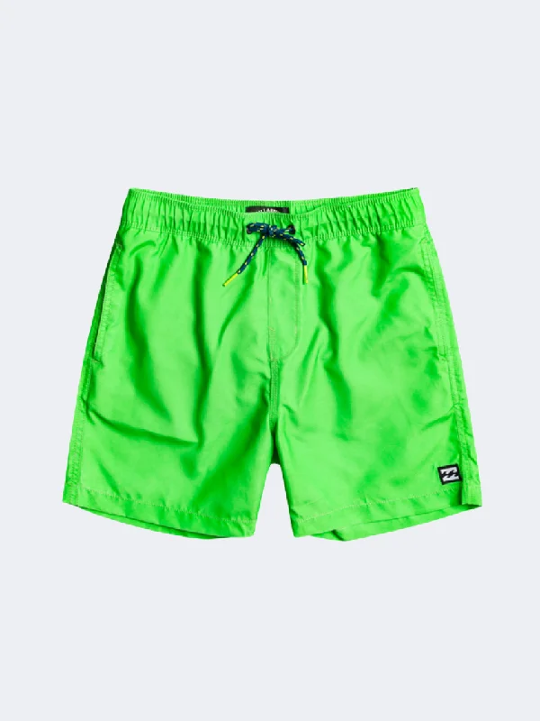 Cropped One-Pieces for Trendy -Billabong All Day Layback Boys Beach Swim Short Neon Green