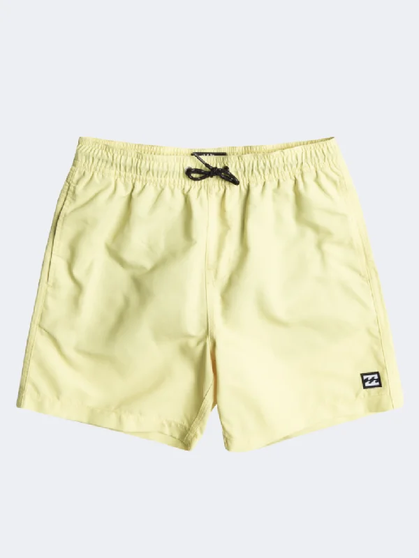 Long-Sleeved One-Pieces for Coverage -Billabong All Day Layback Men Beach Swim Short Sunny Yellow