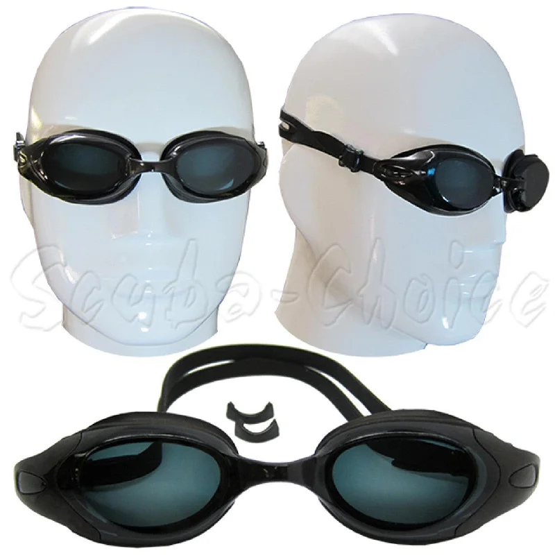 Indian One-Pieces with Intricacy -Black UV Nearsighted Prescription Corrective Optical RX Lenses Swimming Goggles