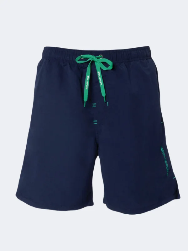 Satin One-Pieces for Shiny -Blue Point Men Beach Swim Short Navy