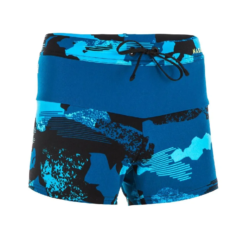 Hiking One-Pieces for Trails -BOYS' SWIMMING BOXERS POOL 100 - CAMO BLUE