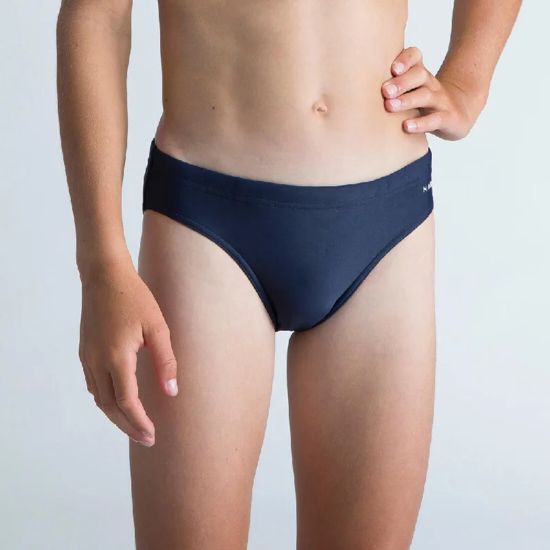 Formal One-Pieces for Occasion -Boys' Swimming Swim Trunks 100 Basic - Navy Blue