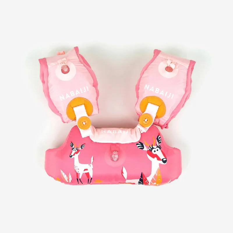 Sleeveless One-Pieces for Cool -Child's TISWIM adaptable armband-waistbands Pink Printed "PINK FLAMINGO"