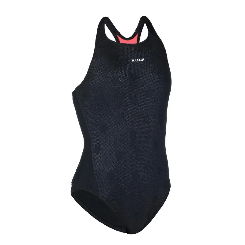 Racing One-Pieces for Speed -Girls’ swimming 1-piece swimsuit - 500 Kamyleon black