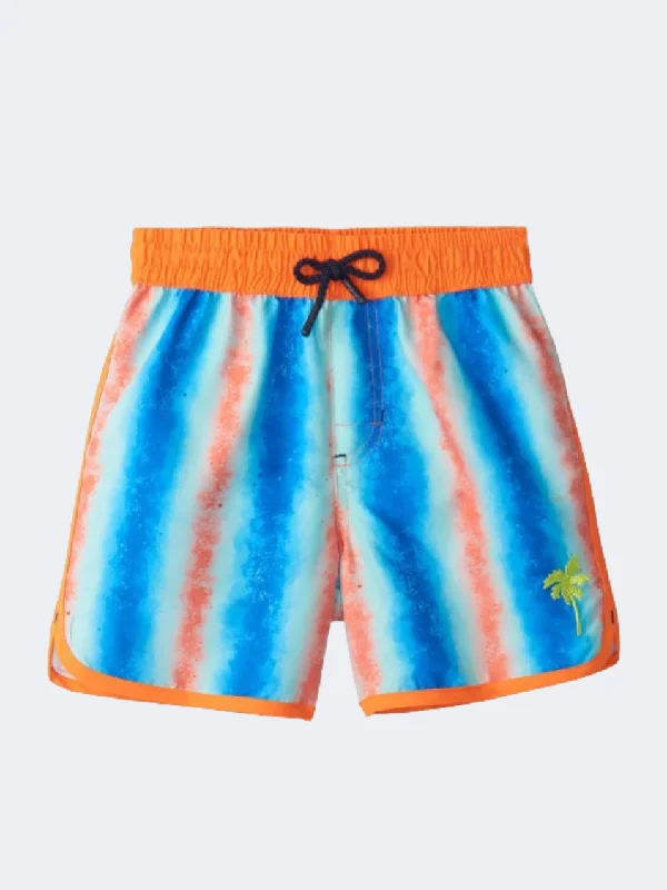 Swimsuit One-Pieces for Beach -Hatley Surfer Gradient Boys Beach Swim Short Blue/Orange