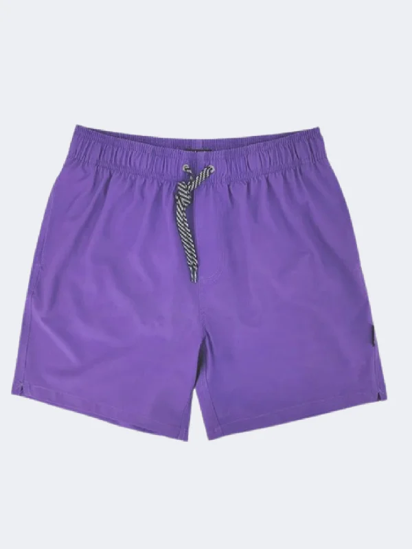 Leather One-Pieces for Luxury -Islandhaze Barbados Men Beach Swim Short Purple