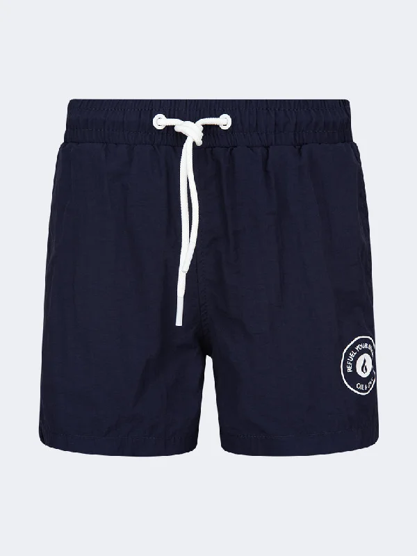 Purple One-Pieces for Royalty -Oil And Gaz Plain Kids-Boys Swim Short Navy